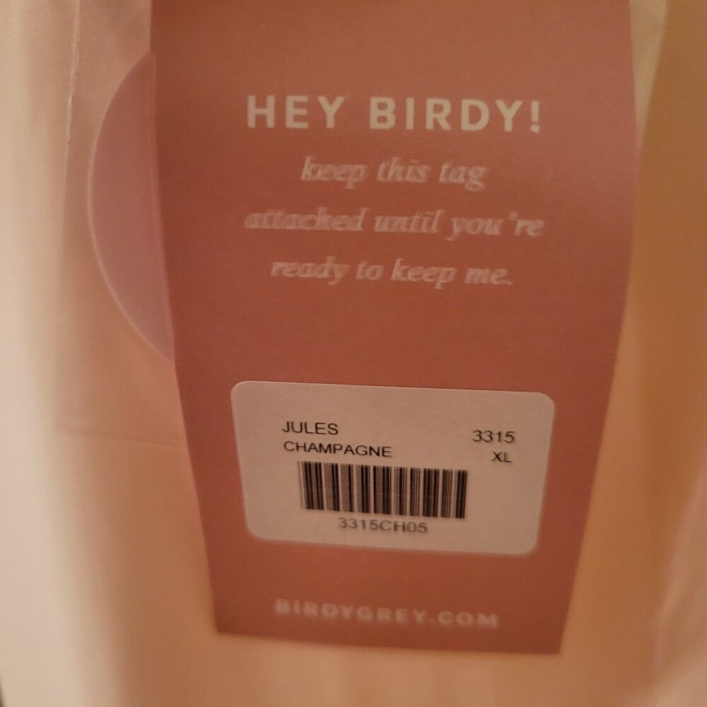 NEW Birdy Grey Jules Champagne Maxi Dress XL Ruffled Halter Bridesmaid Formal Pr - Picture 5 of 11